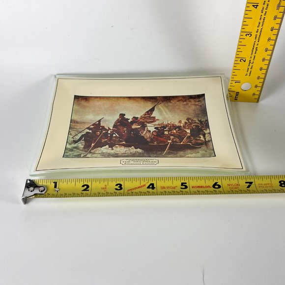 Vtg Washington Crossing The Delaware Trinket Candy Tray Glass Emmanuel Leutze - Picture 7 of 8